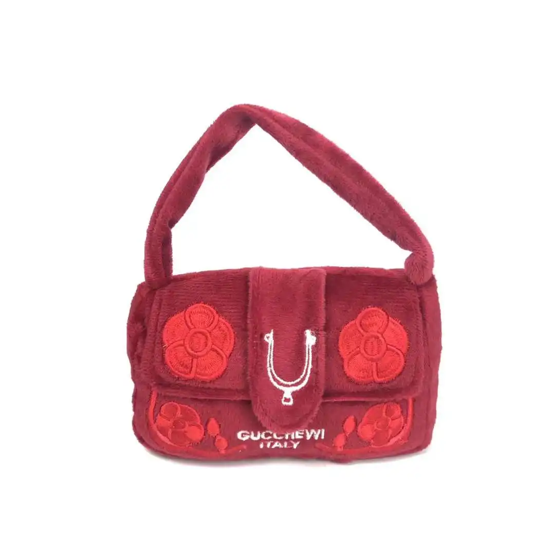 Drop Ship Bone Handbags Shape Dog Toys Pet Birthday Gifts Box Plush Cute Luxury Puppy Chewing Bite Accessories 5