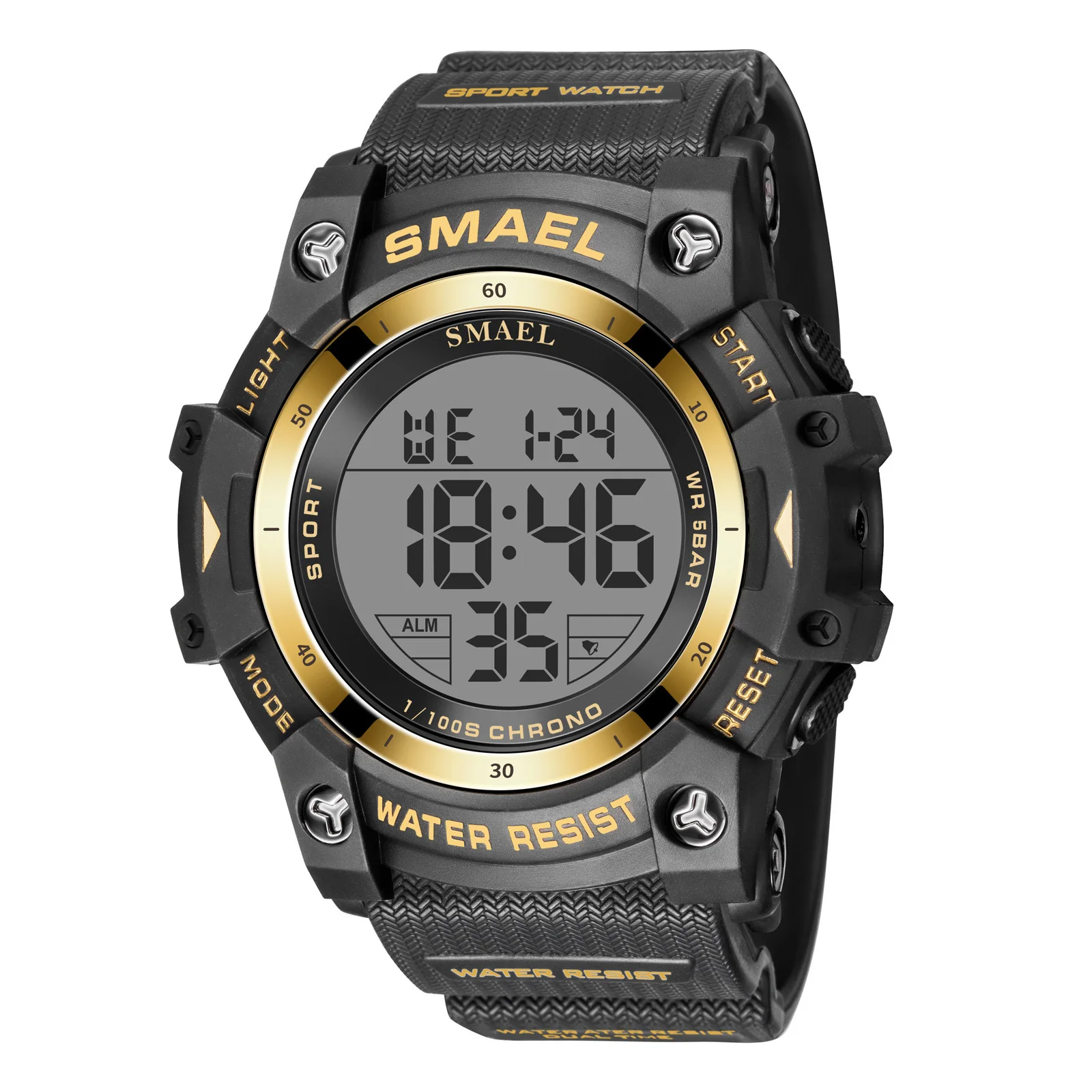 Men's Waterproof LED Digital Sports Watch - Multifunctional Stopwatch & Alarm Clock, Lightweight Design