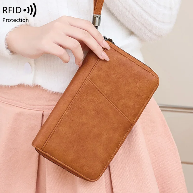 Multi-Function RFID Blocking Passport Wallet Zip-Up Protective Case For Travel Documents And Finances New Arrival Cross-Border
