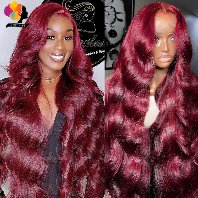 

99J Body Wave 13x6 HD Lace Frontal Wig Human Hair Pre Plucked Burgundy Red Colored 13X4 Lace Front Wig Human Hair Wigs for Women