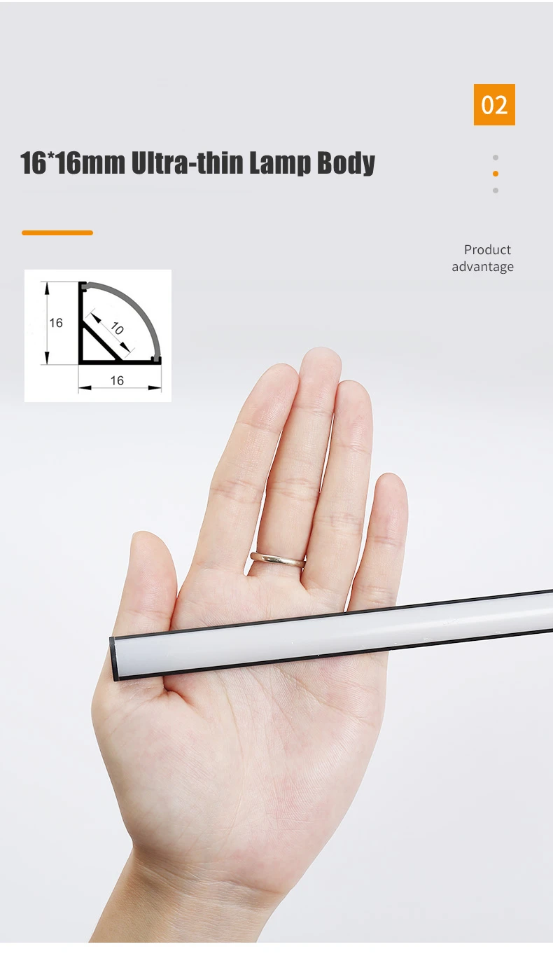 Description Picture 4 of item0.5m V-Shape LED Aluminum Profile Cabinet Corner Mounted 90 Degree Glow Hard Bar Lamp Channel Milky/Black Cover Strip Lights