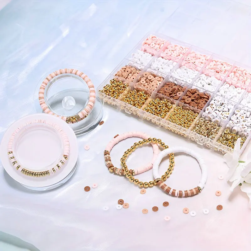 Style DIY Clay Beads Bracelet Making Kit Friendship Golden Letter Beads Kit for Jewelry Making Women Teen Girls Birthday Gift 3