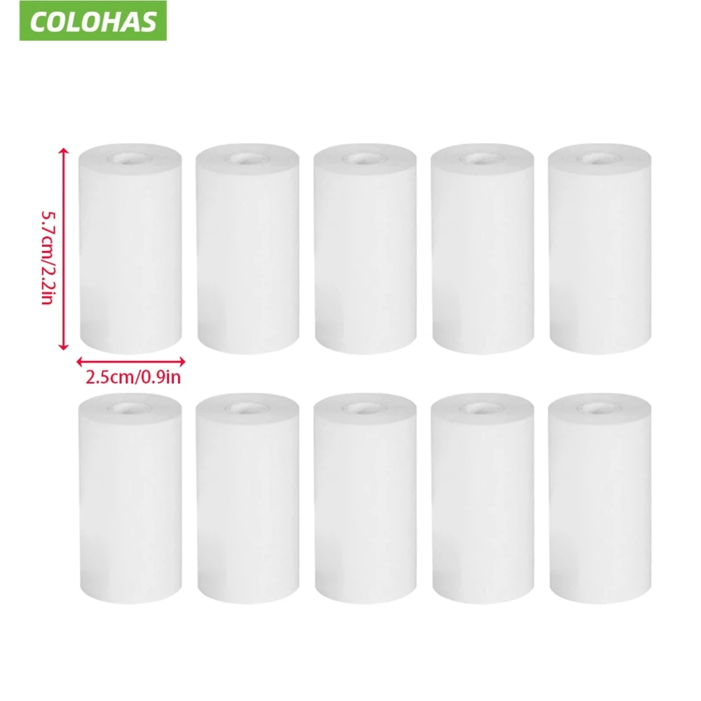 15 롤 57x25 MM 감열지 흰색 어린이 카메라 인스턴트 인쇄 어린이 카메라 인쇄 용지 교체 액세서리 부품