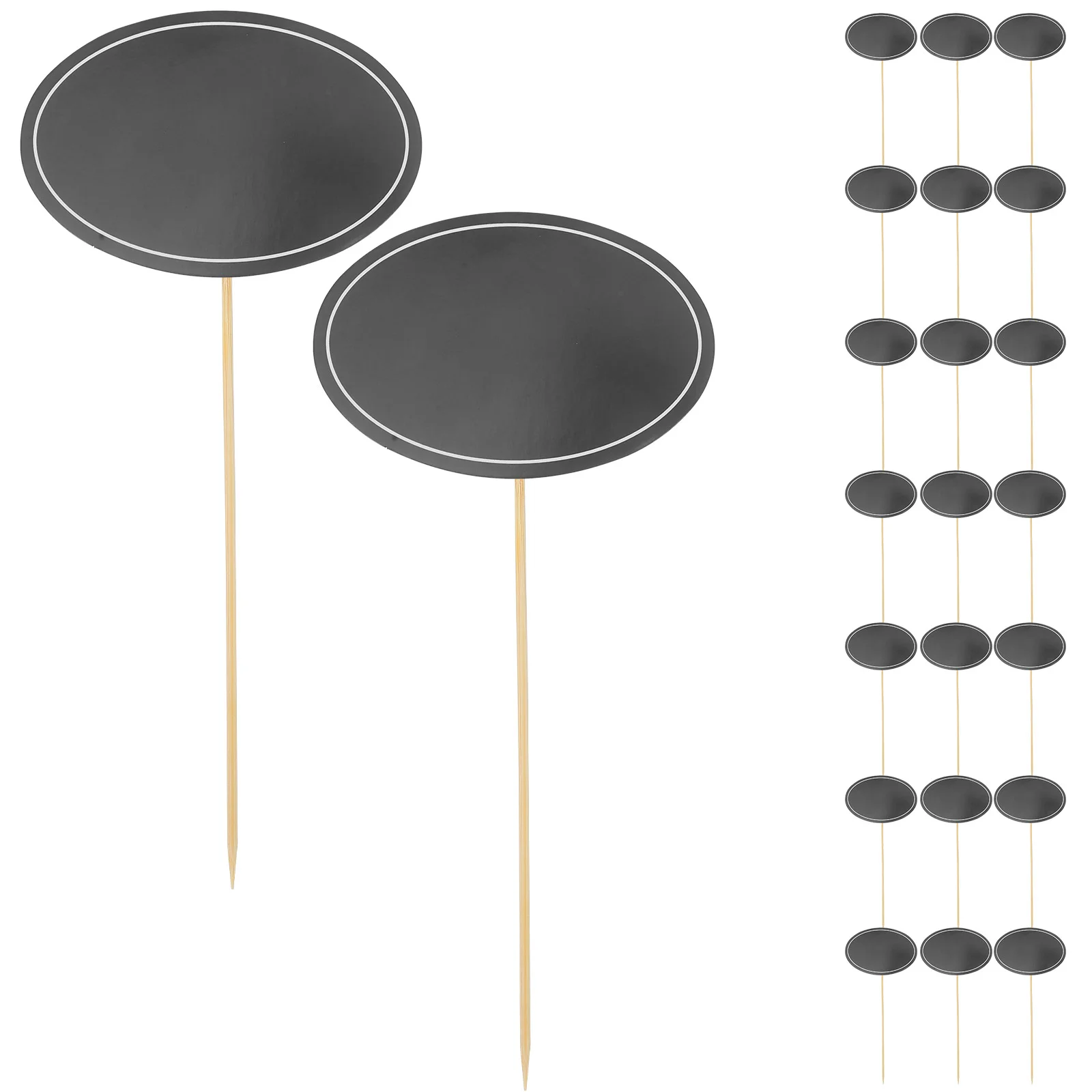 Charcuterie Label Insert Cake Topper Food Labels for Party et Black Picks Circle Stickers