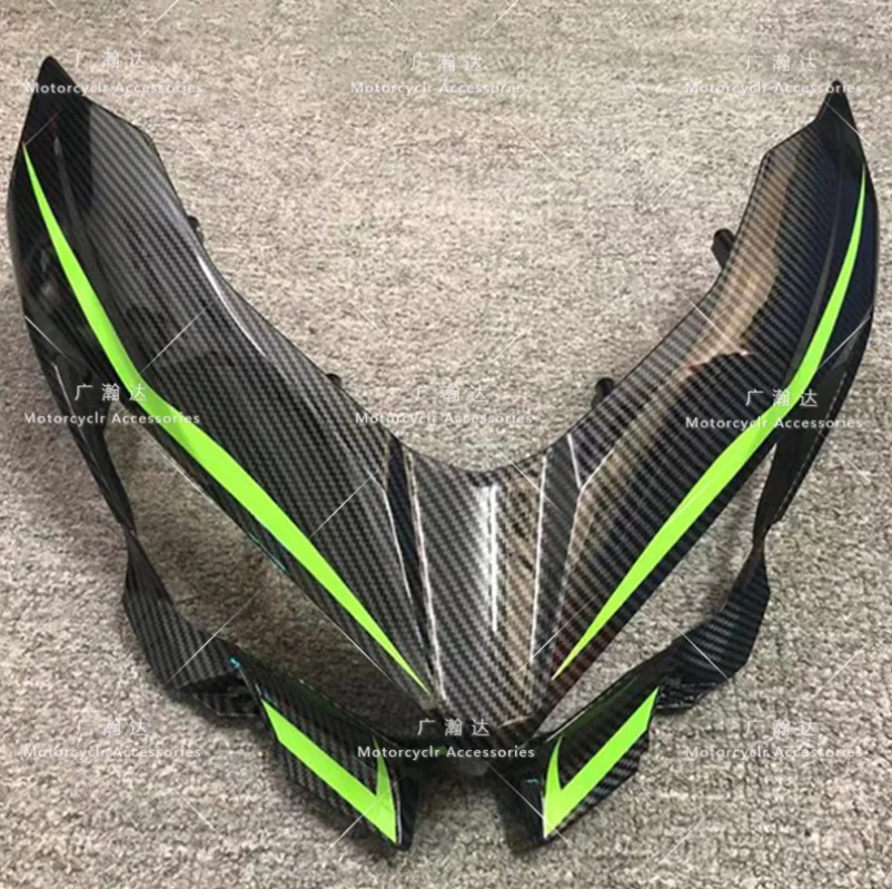 

Carbon Fiber Paint Motorcycle Front Nose Headlight Hood Fairing Fit For Kawasaki Ninja 400 Ninja400 2018-2020 housing