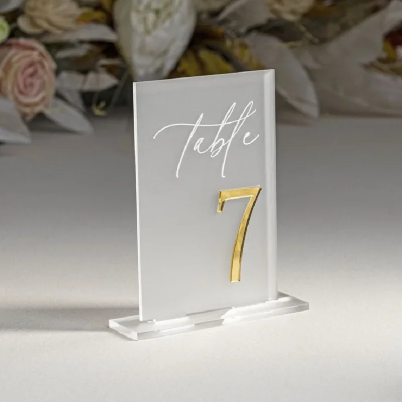 Modern Wedding Digital Wedding Table Numbers Plate Digital Desktop Indicator Acrylic Table Signs