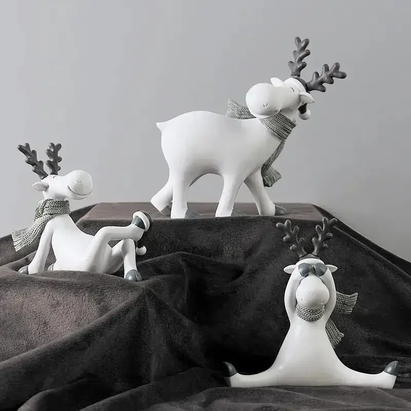 

Christmas decoration elk Figurine Nordic home decoration deer animal resin statue Ornaments interior Furnishings Christmas gifts