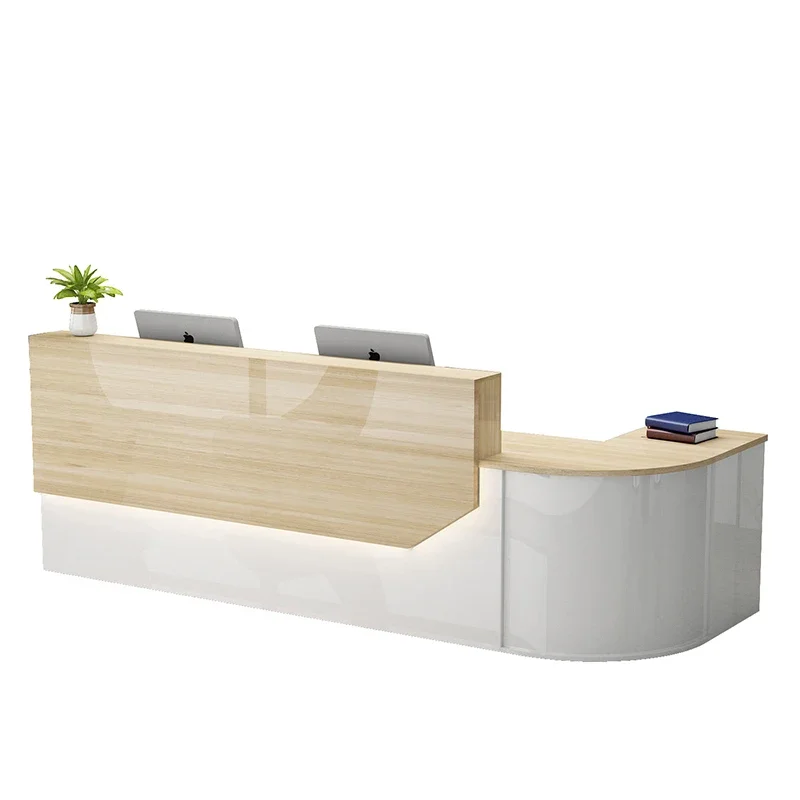 

Front desk, reception desk, corner cash register, bar counter, lacquered cash register, beauty salon counter is simple