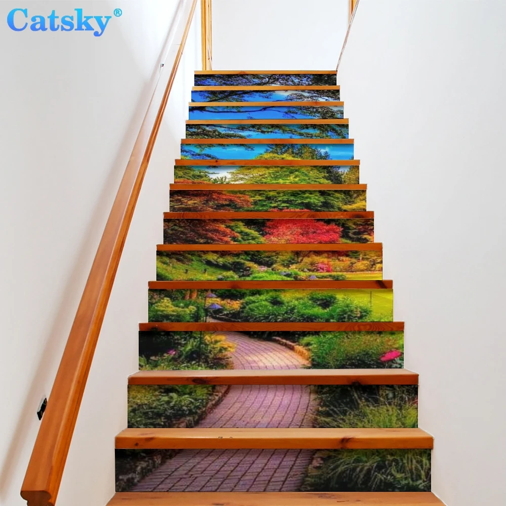 MountainsandRiversWaterfallStairwayWallStickersStairsStepFloor