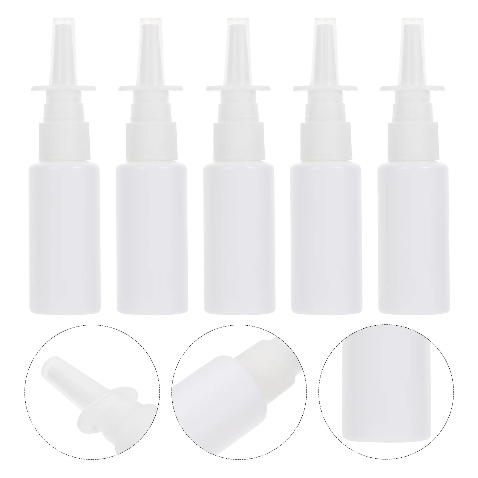 5Pcs Round Shoulder Bottles with Nasal Sprayers Water Direct Misting Spray Bottles (White) misting fan adjustable desk fan with night light desk fans small quiet desk fan with usb detachable table fan usb fan for desk