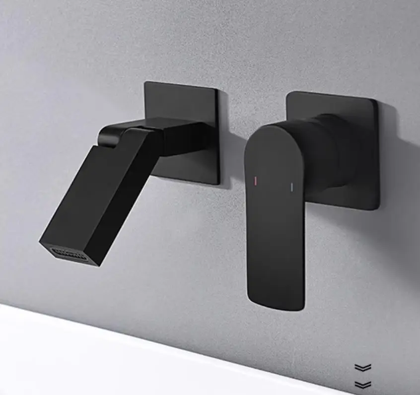 

Матовый золотой или серый черный смеситель для раковины, настенный смеситель для ванны и ванной, складной смеситель с одной ручкой, кран Torneira