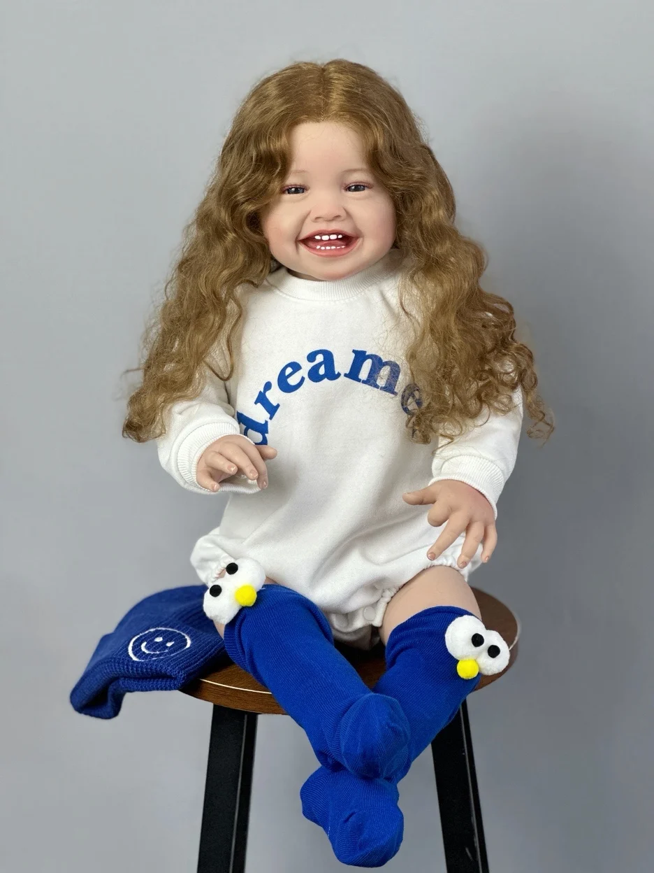 BZDOLL 60 CM 24 INCH Reborn Baby Soft Silicone Cloth Body Smiling Girl Doll Princess Toddler Bebe Artist Collection 2