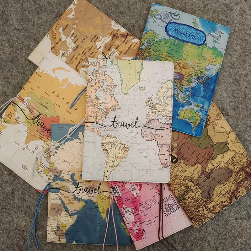 Travel Accessories 8 Styles World Map Passport Holder PVC 3D Print