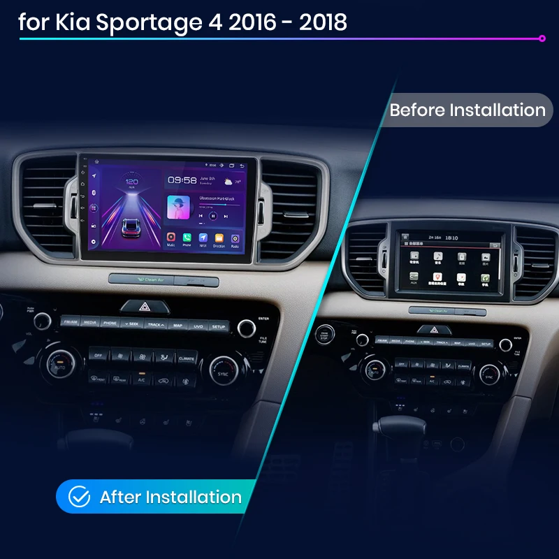 Android 14 For KIA Sportage 4 QL 2016 - 2018 BT 5G WIFI GPS 2 DIN
