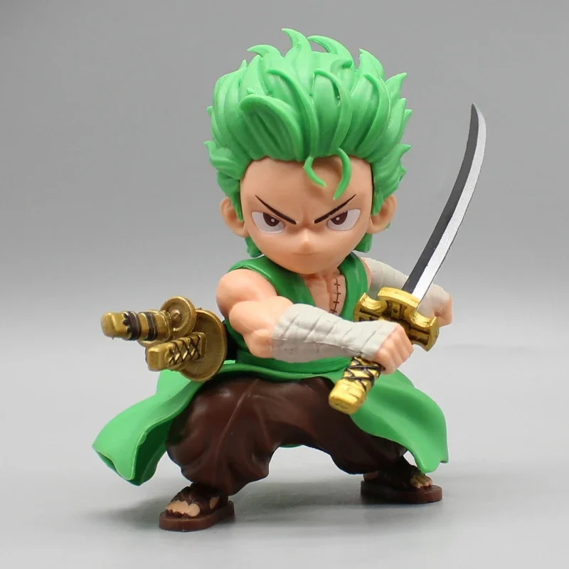 thumbnail image 1 of Figura de acción de One Piece de 13 cm, modelo lindo de Zoro Sword Stream, versión Q del anime Roronoa Zoro, figura de 13 cm, juguete de colección de PVC, 1 of 4