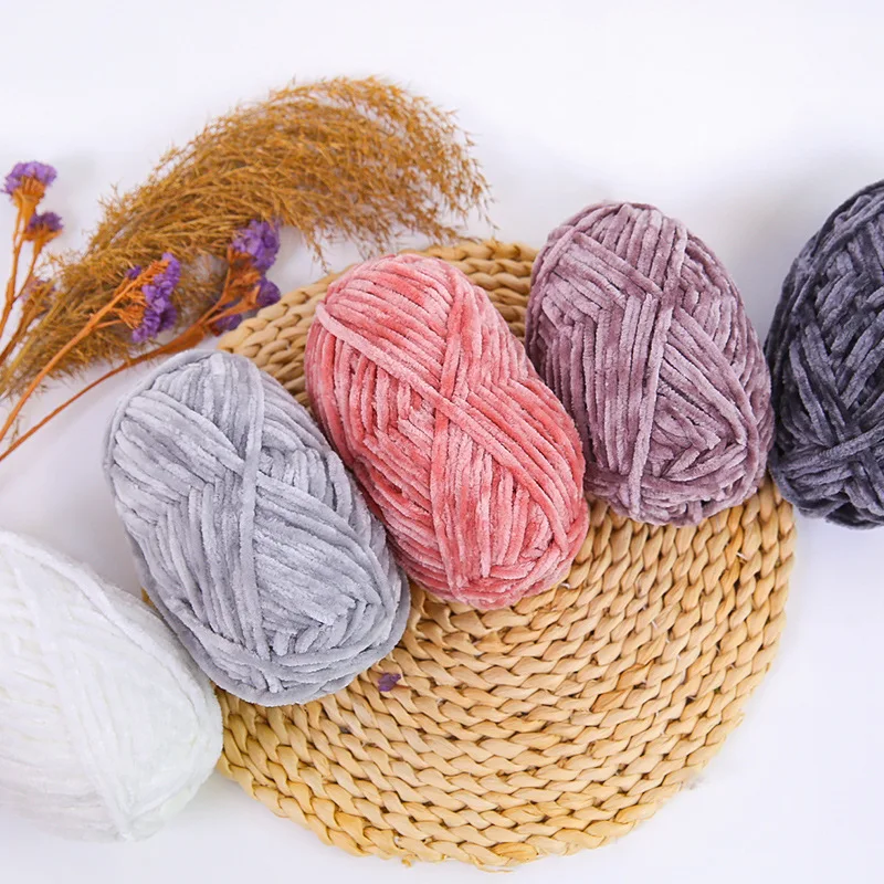 100gBallDIYKnittingVelvetYarnChenilleThickWarmWoolCrochet