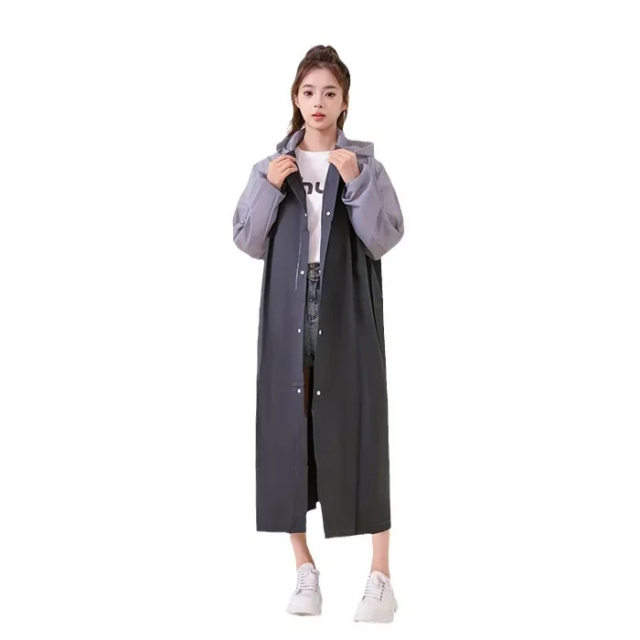 Adult Long Raincoats EVA Impermeable Waterproof Rain Coat Women Outdoor Rain Gear Travel Hooded Poncho for Fishing Camping