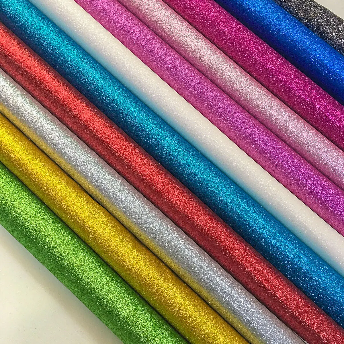 Iridescent Fine Glitter Vinyl Faux Leather Craft Fabric Roll - Sparkle Shiny Finish for DIY Projects, Bows, and Decor