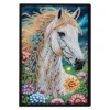 Diamond Art Painting Notebook Kits, DIY White Horse for Adults Diamond Dots Notebook, Journals for Creative Home office Gift 1