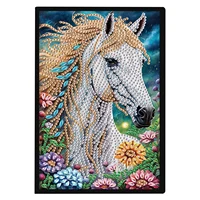 Diamond Art Painting Notebook Kits, DIY White Horse for Adults Diamond Dots Notebook, Journals for Creative Home office Gift 1