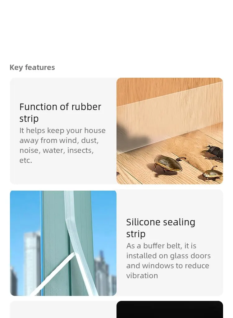 S3880a1e9d6a34c9b907c5eae721d5d4cg 5m, Door And Window Seal Rubber Door Seam Soundproof And Windproof Sticker Self Adhesive Door Windscreen Sealing Tape Mallzona