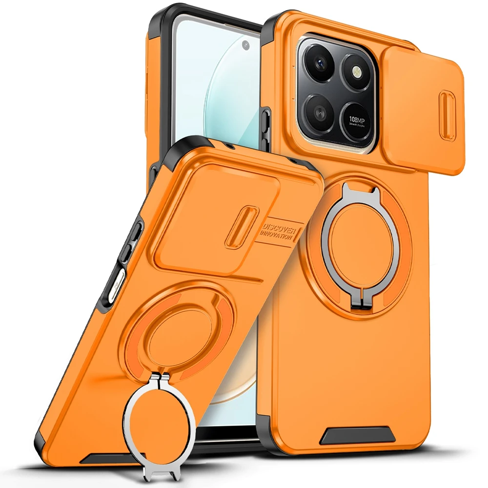 Smart 5G Case with Slide Camera Protection and Magnetic Holder Ring - Durable Armor Phone Cover