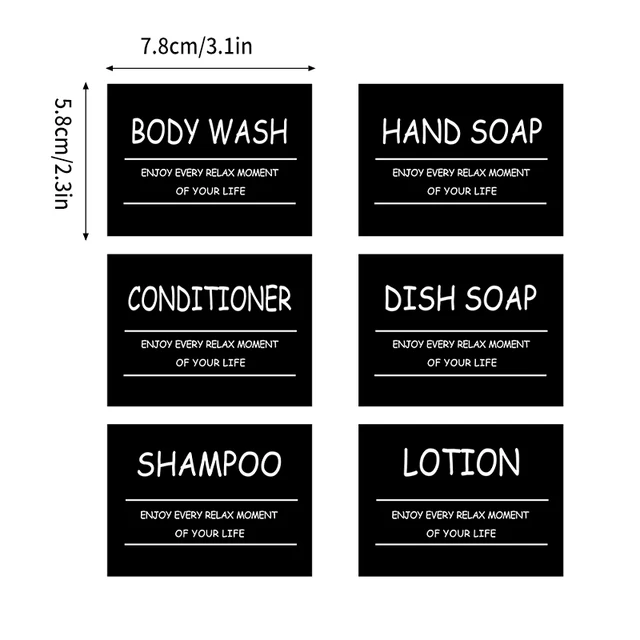 Black-6pcs Label
