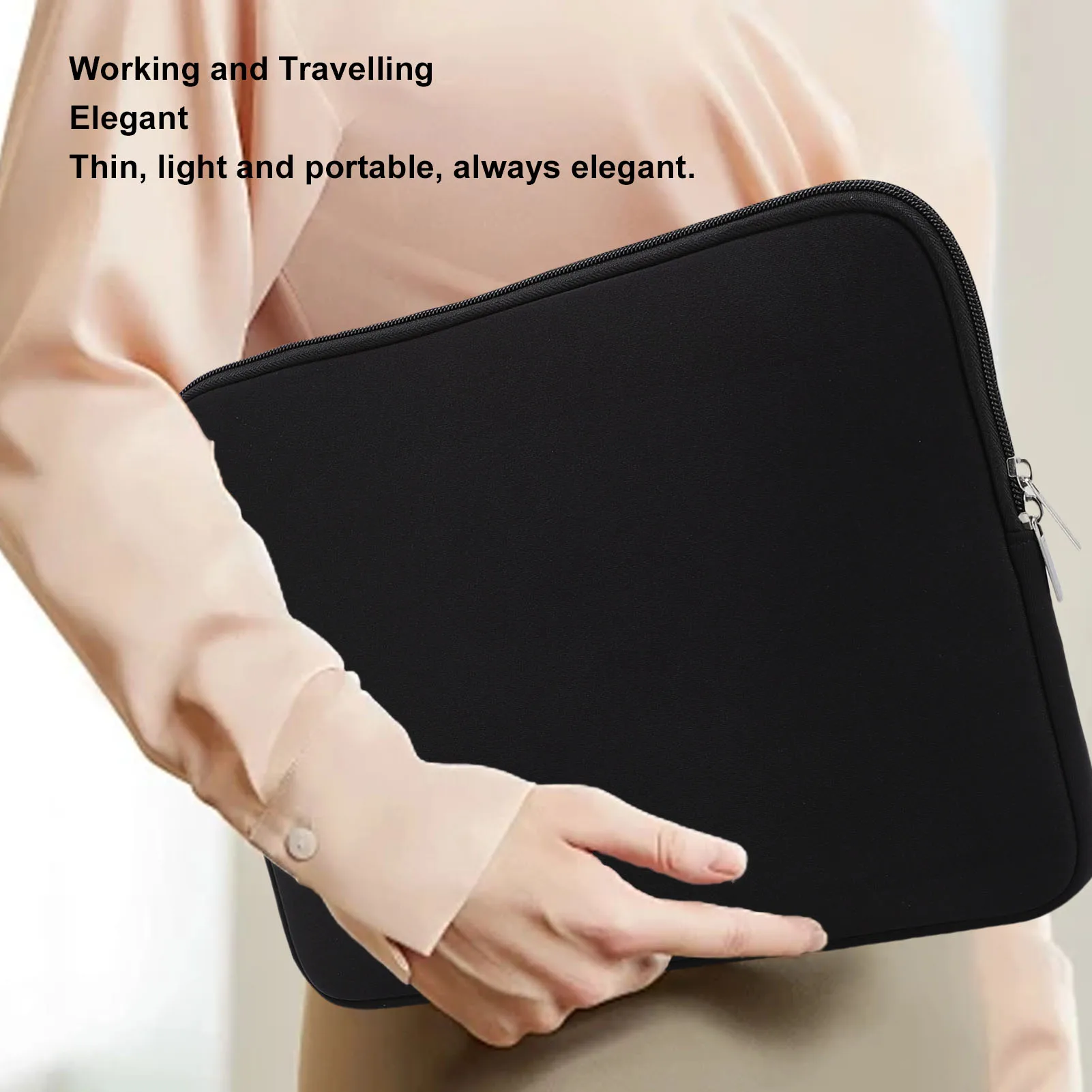 Tablet Bag Black Water Proof Neoprene Foam Portable Tablet Carrying Case with Zip for Laptop Tablet Sleeve Bag Tablet Travel Bag