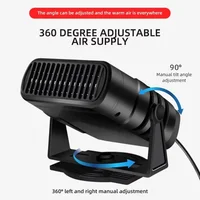 Chauffage de voiture Portable double Mode 12V 24V, dégivreur de pare-brise à chauffage rapide, désembueur, sèche-linge Anti-buée 360 °   Ventilateur automatique réglable 6
