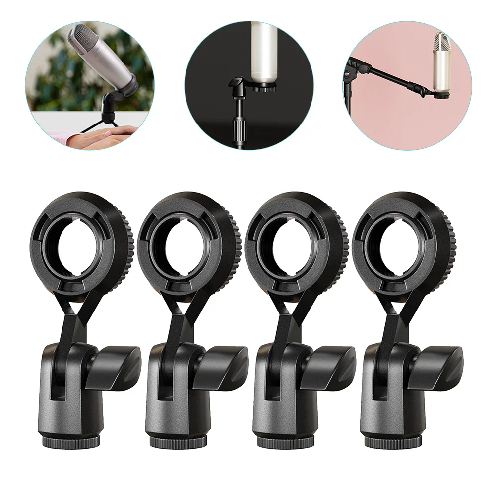 

4pcs Microphone Clip Mic Holder Clip 270 Degree Rotation Universal Mic Clip