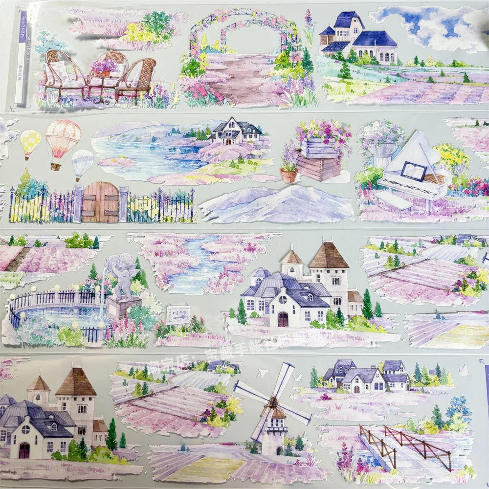 핸드북 와시 펫 테이프 루프 샘플 테이프 B103 프로방스 메뉴 핸드북 타운 앤틱 PET 소재 계정 전화 케이스 스티커