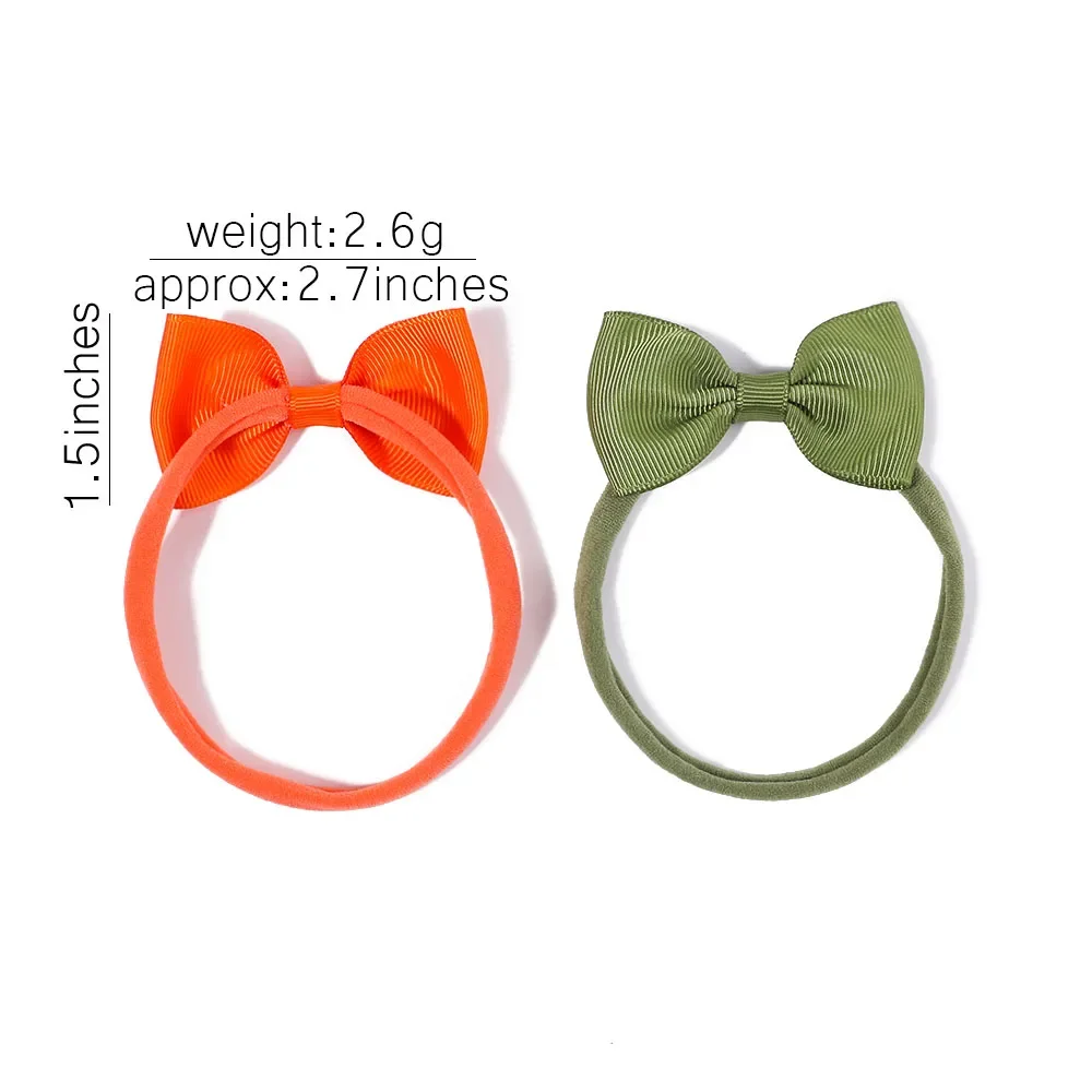 WD2U - Diadema Elástica Con Lazo De Grogrén De Puntos Negros Para Niñas