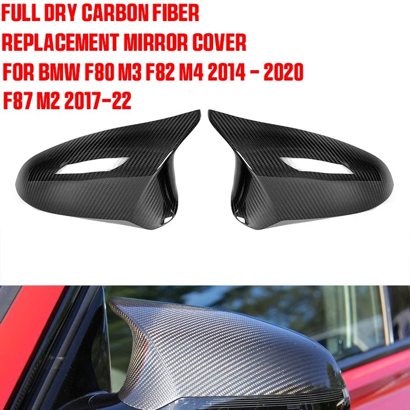 Dry Full Carbon Fiber Car Side Mirror Cover Replacement Rear View