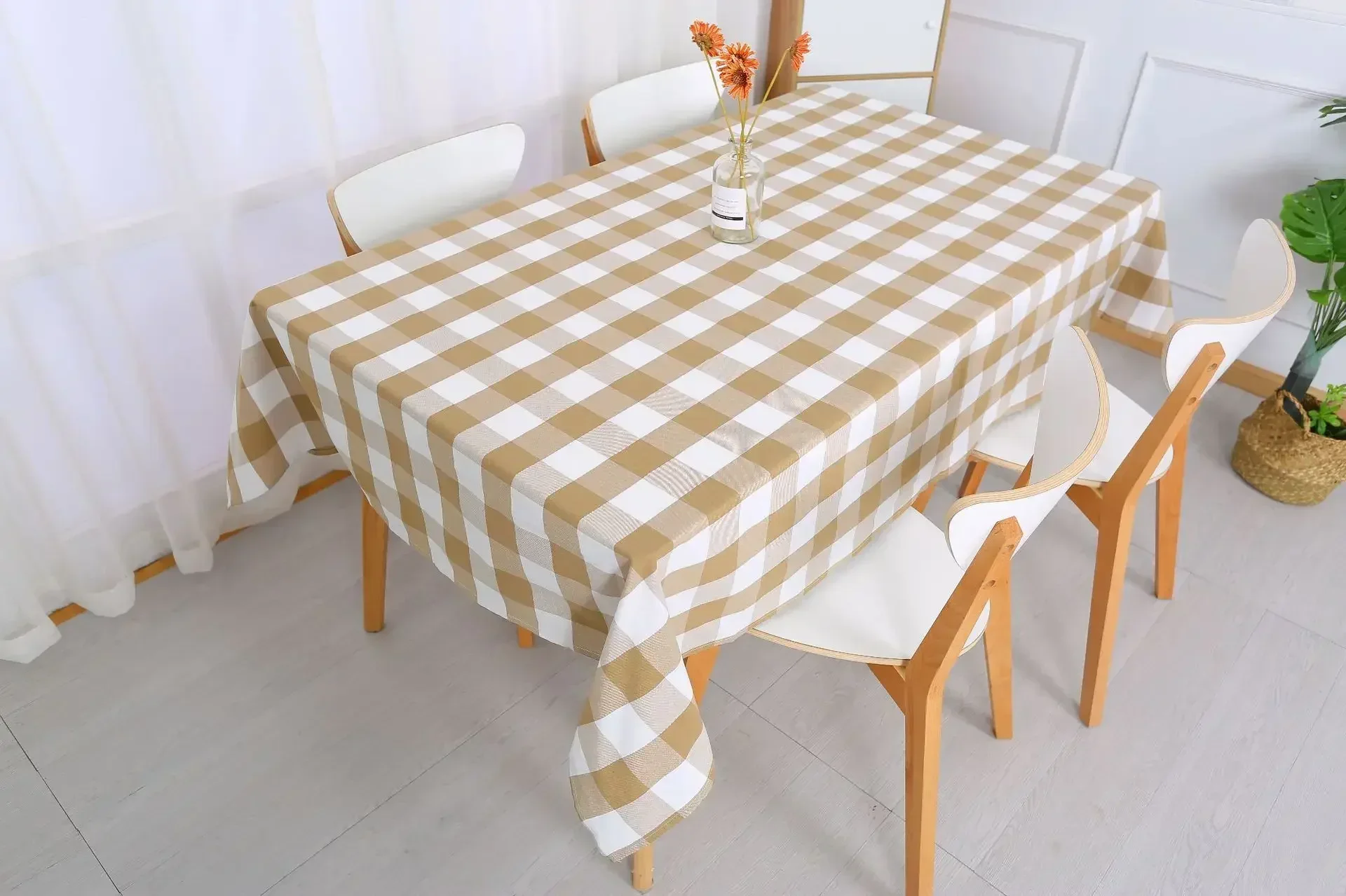 

Simple northern Europe art waterproof checkered tablecloth pastoral rectangular restaurant coffee table cloth small fresh