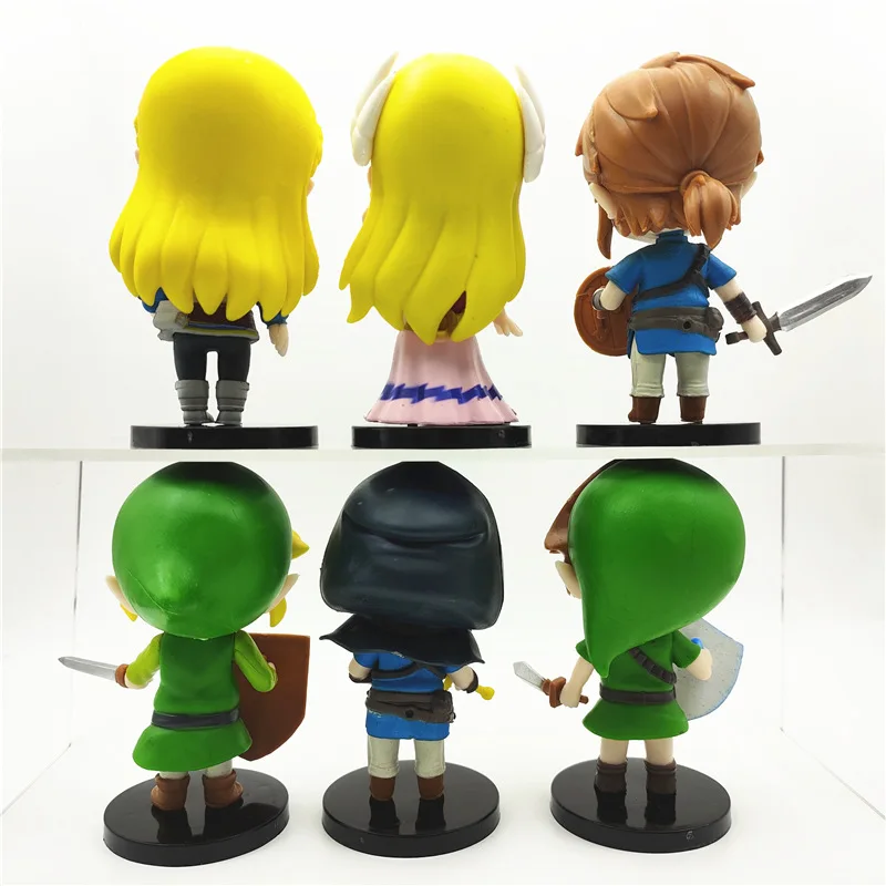 The Legend of Zelda 6stk/sett 10cm q Versjon Link Princess Zelda Figurspill Dekorasjon Anime Ornamenter Modellsamling Dukker