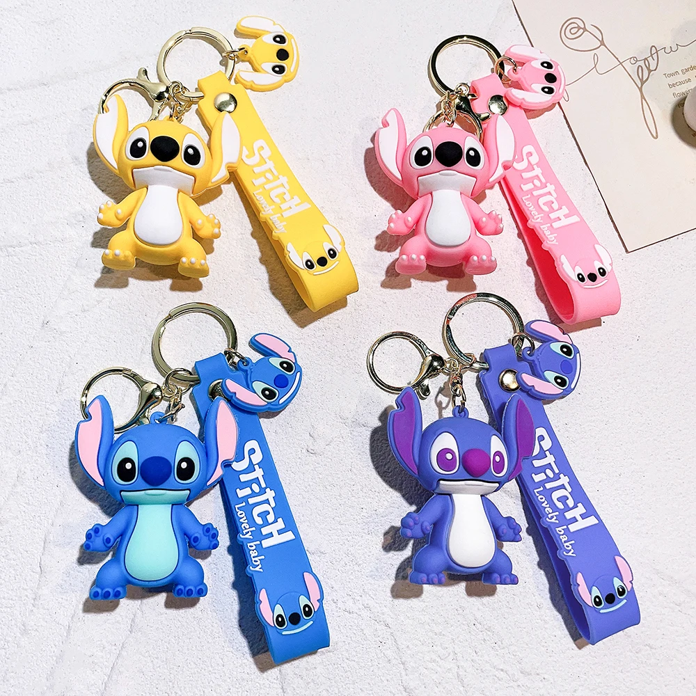 Wholesale Stitch Keychains Disney Ilaveros Car Key Handbag Accessories Lilo  Stitches Pink Angel Anime Keyring Christmas Gift - AliExpress