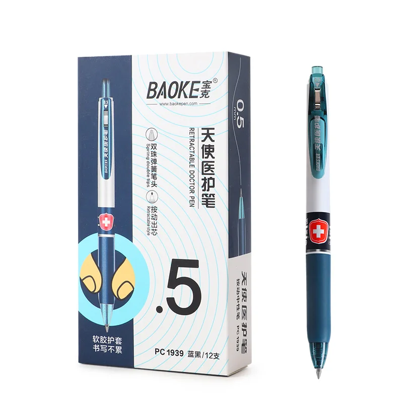 BAOKE PC1939 0.5mm Retractable Gel Pen Angel Medical Pen 12pcs 2