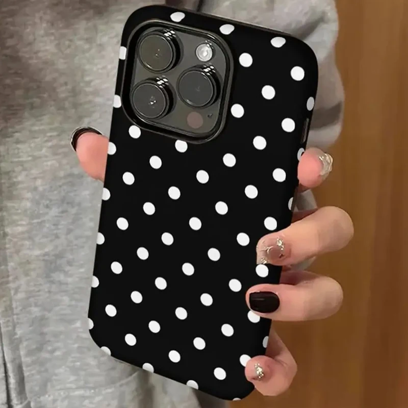 Minimalist White Polka Dots Shockproof Phone Case