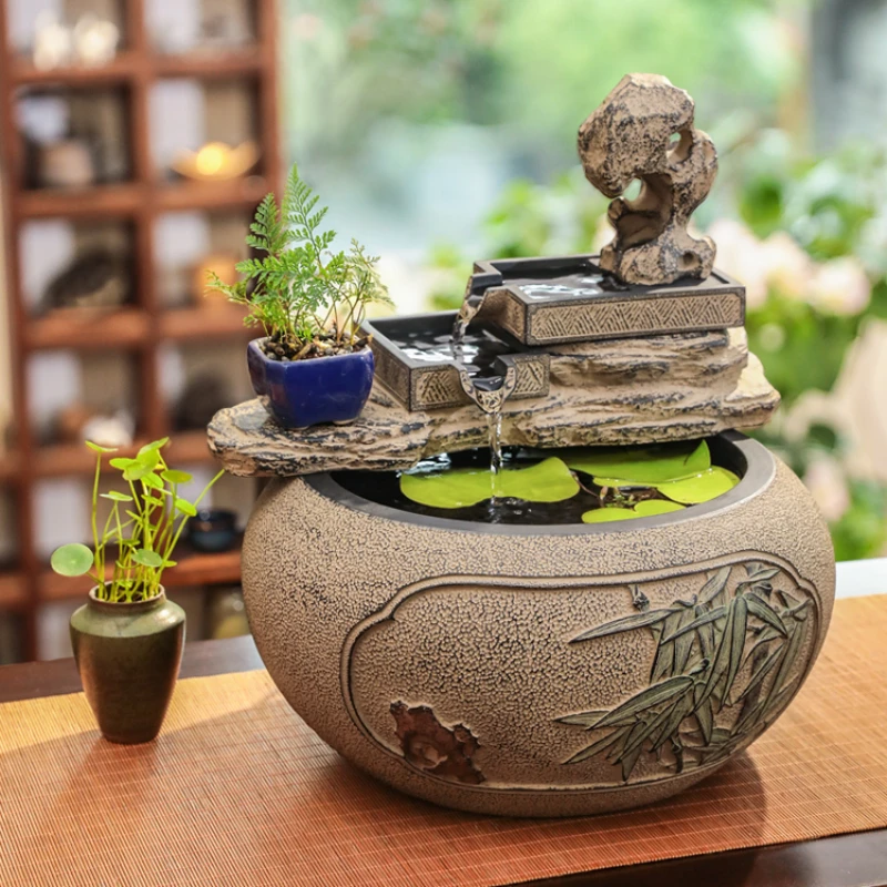 Fortune flowing water ornaments, home entryway,   desktop, office, circulating water, fountain, landscape