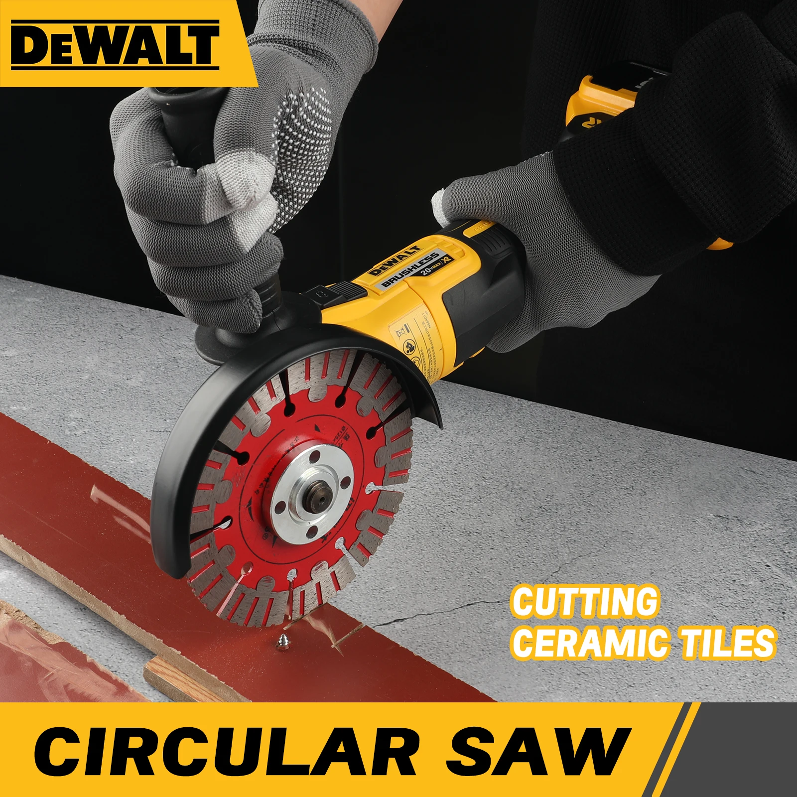 2025 DEWALT 플랫 헤드 앵글 연마기 베어 공작 기계 절단기, 18V 리튬 배터리 브러시리스 공구, DCG405, 125mm