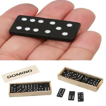 Scatola di Domino Nera in Legno con Gioco da Tavolo in Legno, Set da 28 Pezzi, Gioco da Tavolo in Legno per Viaggi e Divertimento