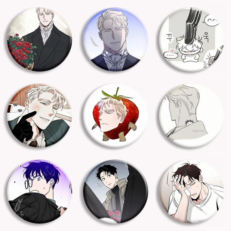 

Korean Comic Roses and Champagne BL Manhwa Button Pin Leewon Caeser Boyslove Manga Brooch Badge Bag Accessories Decor Fans Gift