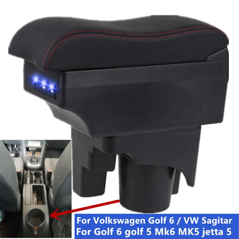 For Volkswagen Golf 6 Armrest box For VW Golf 6 golf 5 Mk6 MK5 jetta 5 Car  Armrest For VW Sagitar USB Interior special Retrofit - AliExpress