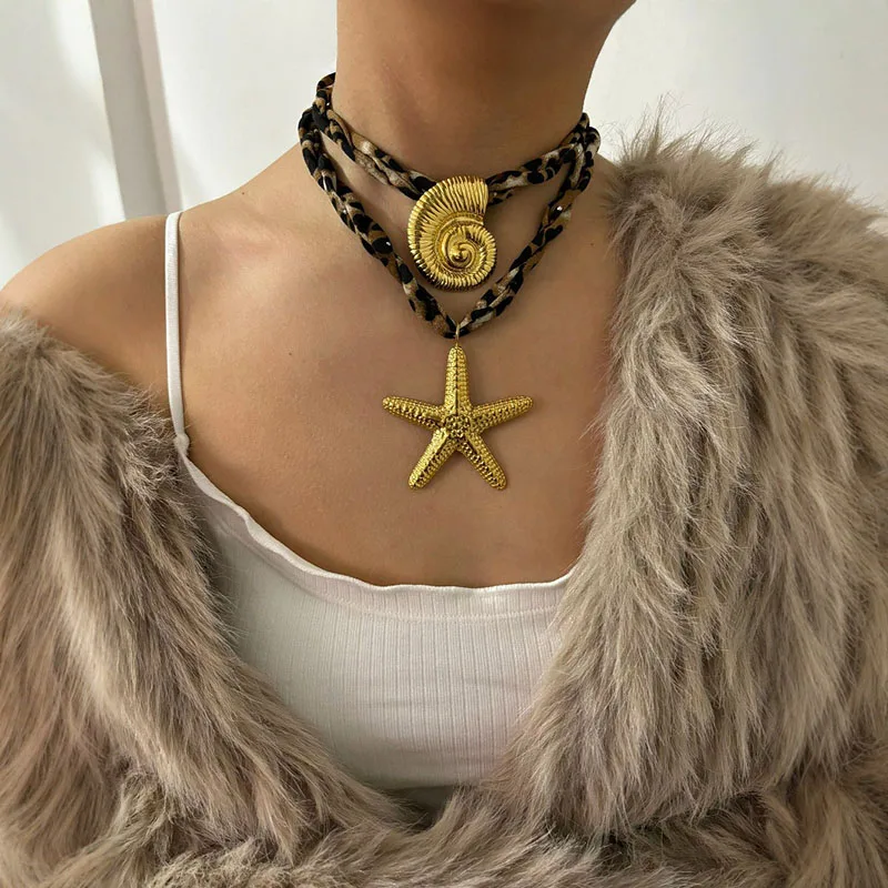 Collier Vintage imprimé léopard pour femmes 2