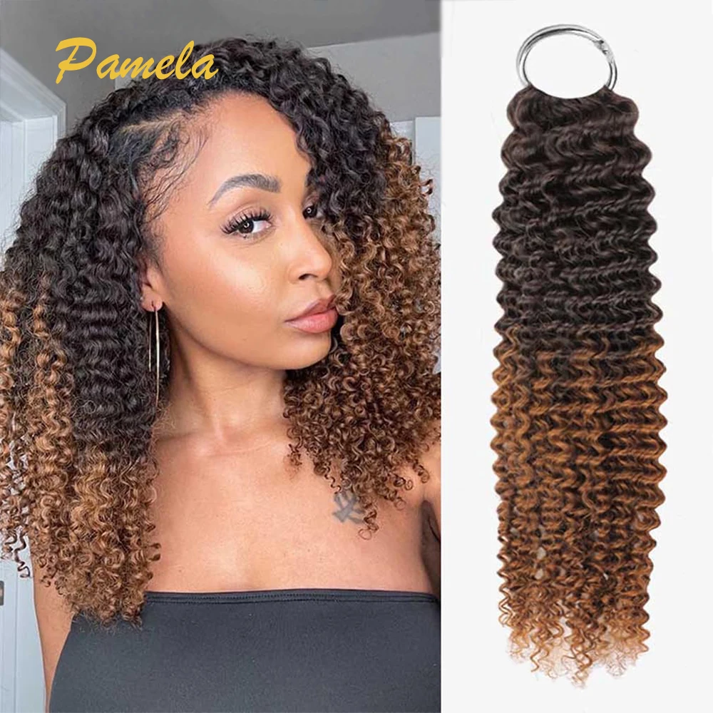 Crochet Human Hair Pre Looped Afro Kinky V Bulk Natural Curly Hair for Kinky Twist Crochet Braiding Hair