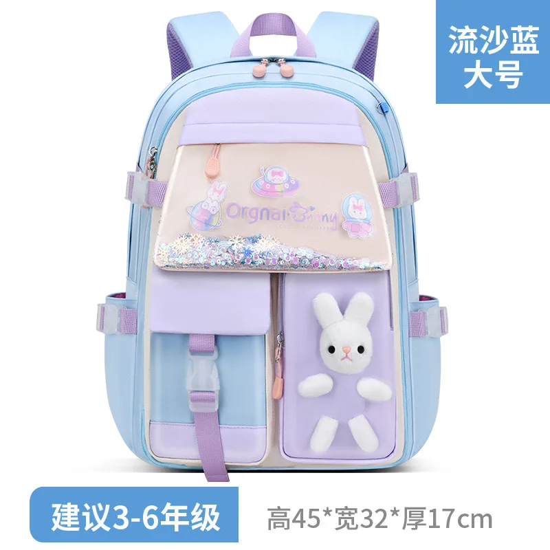 New Girls Backpack Elementary School School Bag Casual Trend Backpack Cartoon Large Capacity Decompression Waterproof