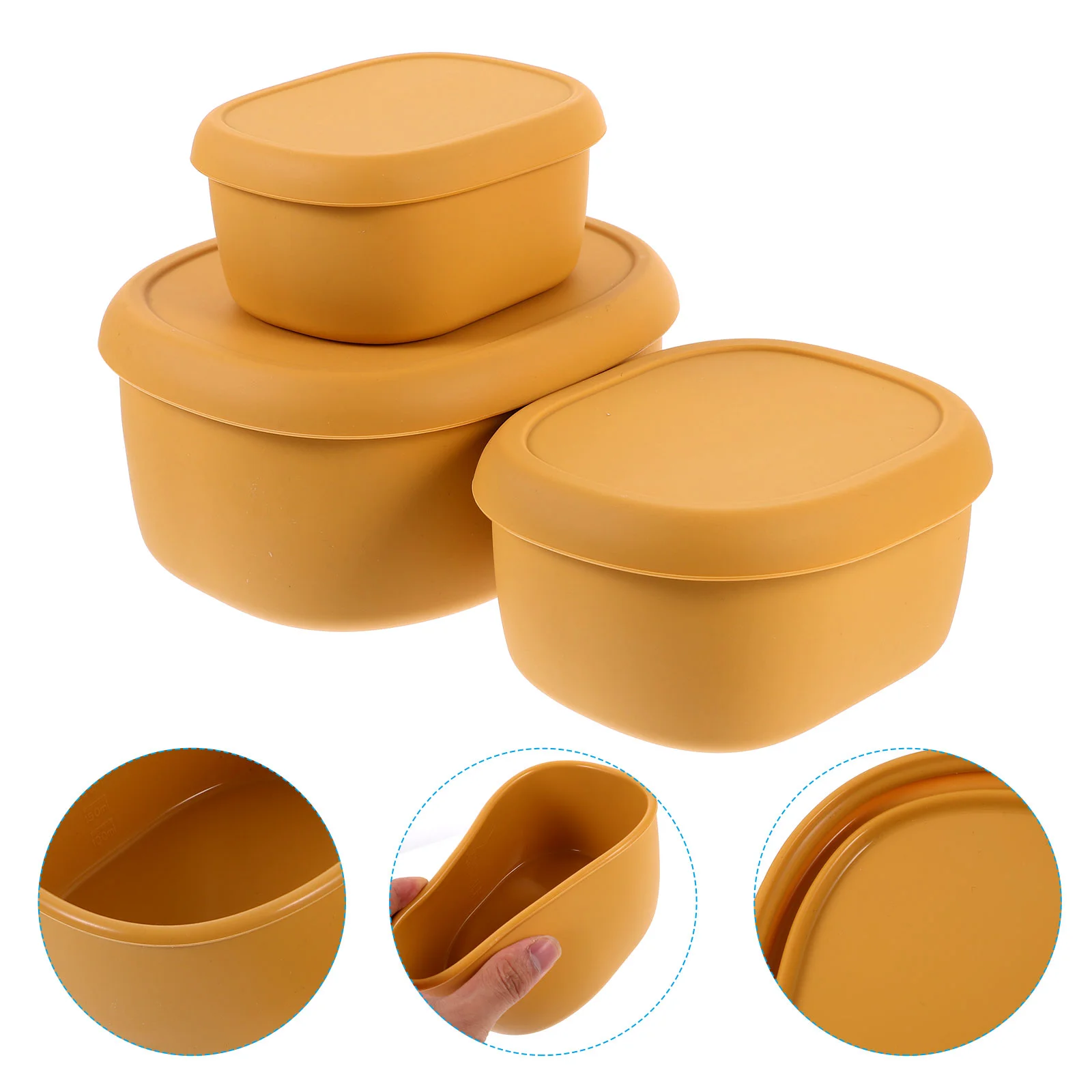 

Compact Food Container Bento Boxes Camping Lunch Containers Preservation with Lids Silica Gel Household for Office Student