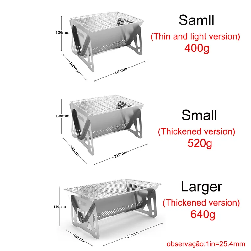 Portable Folding Bbq Grill Heating Stoves Multifunction Camping Barbecue  Grill Rack Net Firewood Stove Stainless Steel Bbq Grill - Bbq Grills -  AliExpress