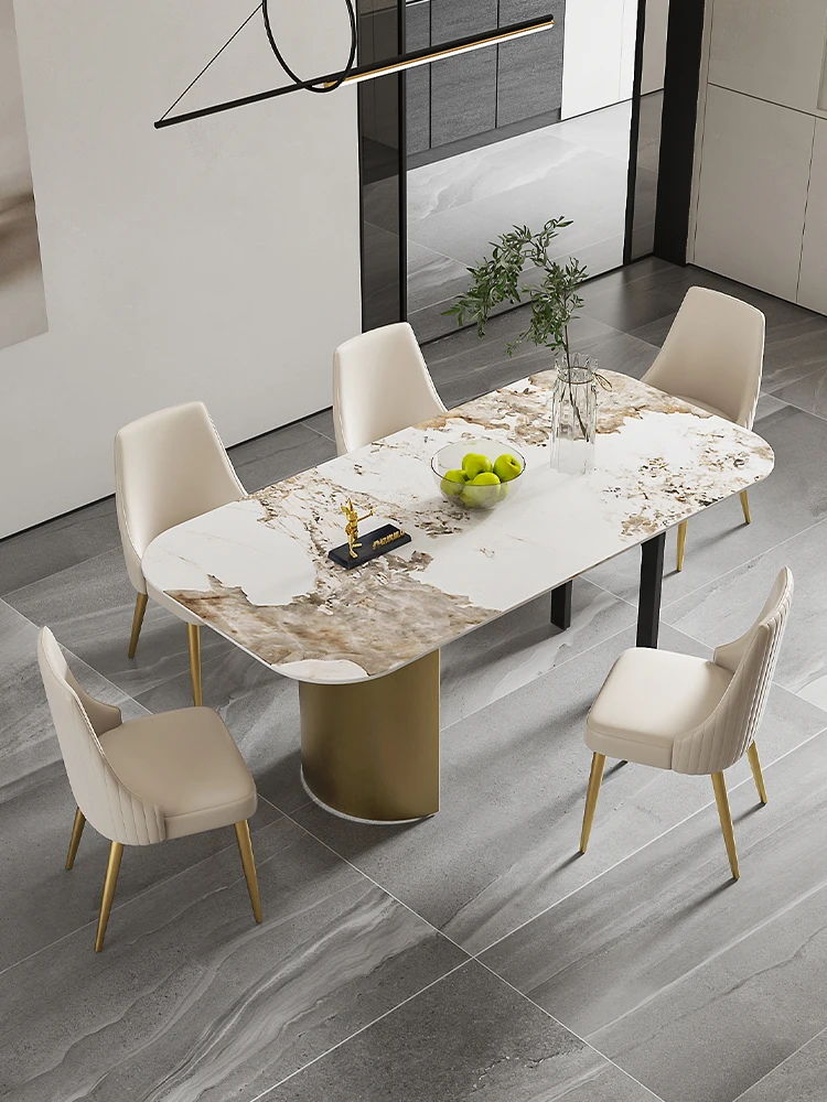 2023 New Net Red Rock Board Bulgari Tavolo Da Pranzo Sedia Soggiorno Casa Combinazione Luce Piccolo Appartamento Di Lusso