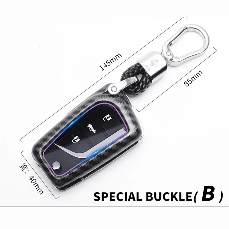 Custodia per chiave auto completa in ABS in fibra di carbonio per Toyota Yaris Auris Corolla Reiz Avensis Verso Aygo Rav4 Scion TC IM 2020 21 - S388217de9dbc45159ea25f66776194eaf